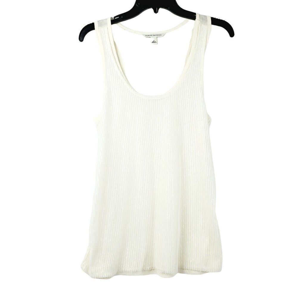 Banana Republic SMALL Sleeveless Knit Tank Sequin Front